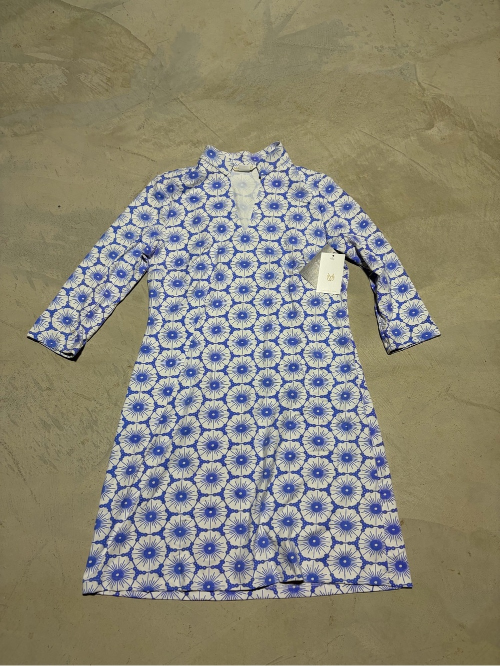 Mahi gold NWT Charleston Chatham lace regatta blue dress large MSRP$190